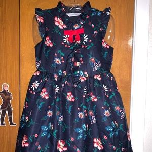 Little girls Janie and Jack dark blue dress.